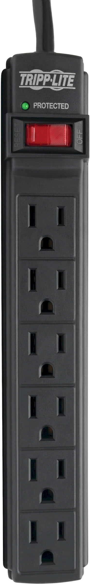Tripp Lite 6 Outlet Surge Protector Power Strip, 6ft Cord, Black, Lifetime Manufacturer's Guarantee & $10,000 Insurance (TLP6B)