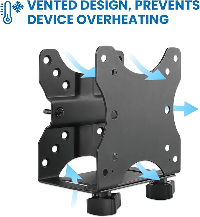 Mount-It! Adjustable Thin Client Mini PC Mount – Under Desk, Wall, Pole, or VESA Monitor Stand – Fits Mac mini, Small CPUs, Thin Clients, Docking Stations – Holds 11 lbs