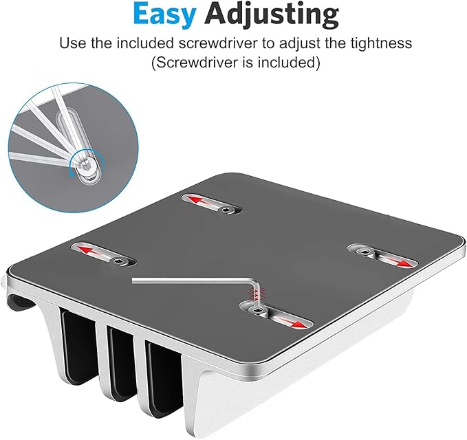 Vertical Laptop Stand [Updated Version],3-Slot Desktop Stand Holder with Adjustable Dock,4 in 1 Design Aluminum Space-Saving Laptop Stand for Desk MacBook/Surface/Samsung/HP/Dell/Chrome Book (Silver)