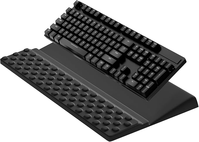 Computer Keyboard Stand with Wrist Rest,Ergonomic Tilted Keyboard Holder,Keyboard Tray Support Relieve Pain & Fatigue(Black)