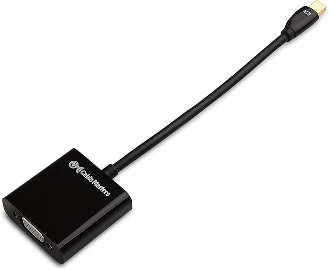 Cable Matters Mini DisplayPort to VGA Adapter (Mini DP to VGA) in Black - Thunderbolt and Thunderbolt 2 Port Compatible