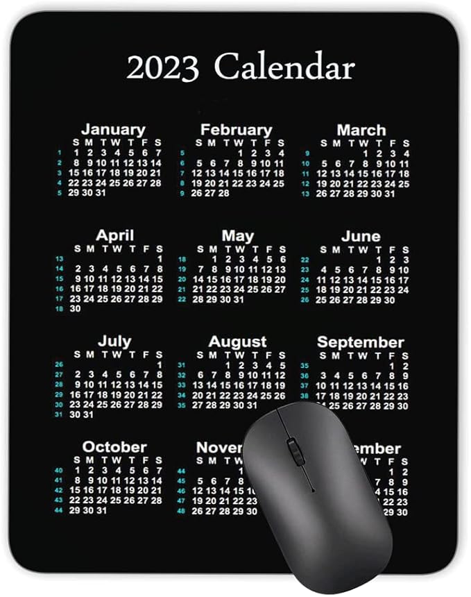 Calendar Mouse pad, Natural Rubber Quality Creative Gaming Mouse Pad Rectangle Mouse Personalized Desk Mouse Pad 9.5 inch x 7.9 inch (2023 Calendar Vertical Version)