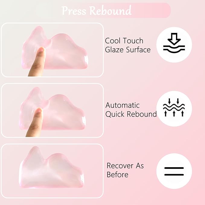 Gel Mountain Wrist Rest for Keyboard and Mouse Abstract Clear Pink Keyboard Wrist Rest Transparent Ergonomic Cute Minimalist Mouse Wrist Pad Cool Silicone Non-Slip Support for Computer Office Decor