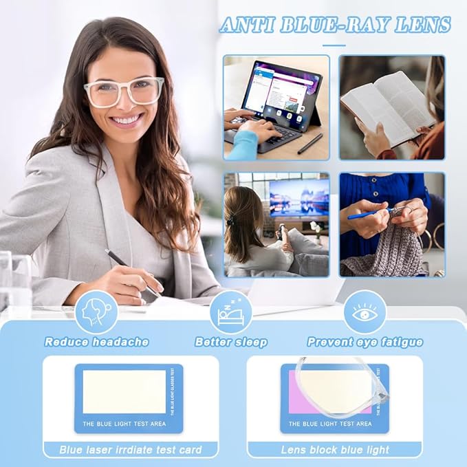 NZKNP Blue Light Glasses for Woman Men,Blue Light Blocking Glasses,Clear Glasses