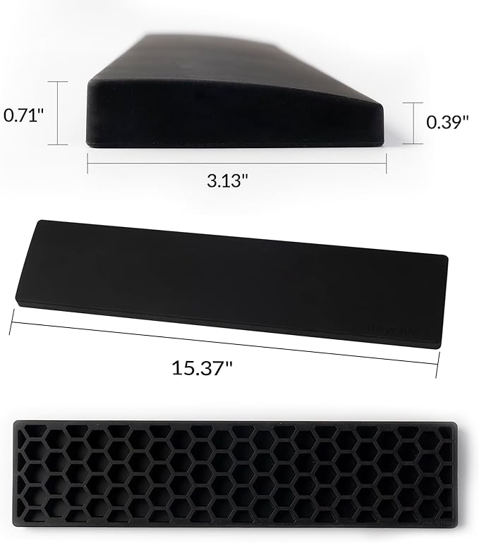 Ergonomic Silicone Wrist Rest for Keychron K4 Pro / K4 Max / Q5 / V5 / V5 Max,15.37" Honeycomb Non-Slip Palm Rest, 96% Full-Sized Mechanical Keyboards Support with Typing Pain Relief