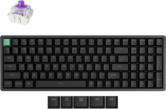 Keychron K4 HE 96% Wireless RGB Hall Effect Keyboard, Gateron Magnetic Switch, Analog Mode & Rapid Trigger, QMK/VIA, 2.4GHz/BT5.2/USB-C, Multitasker for Mac/Windows/Linux, Aluminum Frame - Black