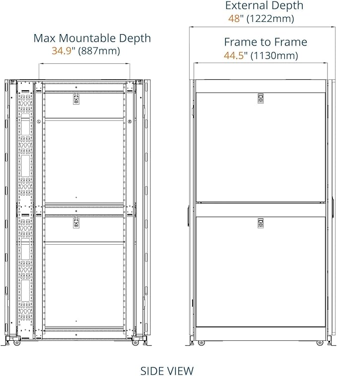 Tecmojo 45U Server Rack Cabinet - PRE-Assembled 24inch Width 48inch Depth IT Network Equipment Cabinet Rack Enclosure with Casters - 3000lbs Weight Capacity(06White)