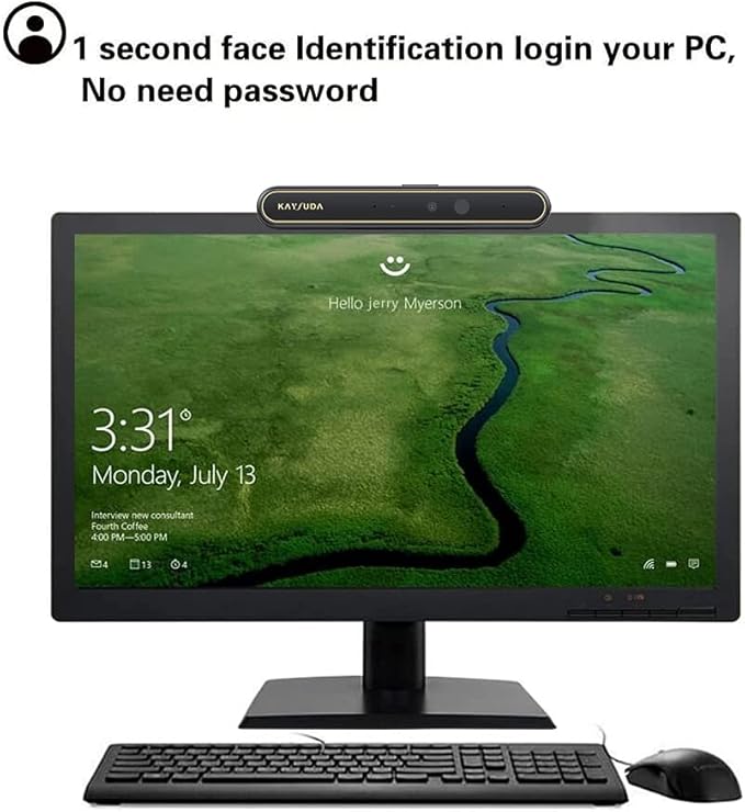 Face Recognition USB IR Camera for Windows Hello, 1080P(Entry Level) Webcam with Dual Microphones for Streaming Video Conference and Recording