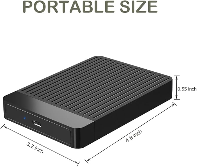500GB Ultra Slim Portable External Hard Drive 2.5'' HDD USB 3.1 Type-C Storage for PC, Mac, Laptop
