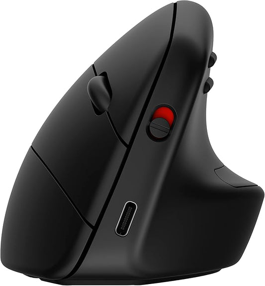 HP 920 Ergonomic Vertical Mouse Wireless Bluetooth 5.3 & USB Dongle, 5 Programmable Buttons, 16 Week Battery, Multi-Device, Multi-OS