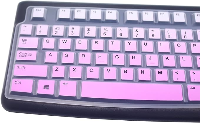 Silicone Keyboard Skin Cover Protector Compatible for Logitech K120 & MK120 Full-Size Wired Keyboard, MK120 & K120 Keyboard Protective Accessories (Ombre Purple)