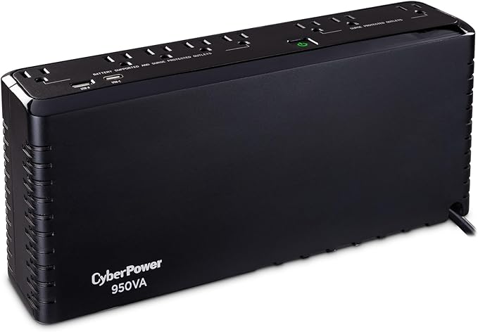CyberPower SL950U Standby UPS Battery Backup and Surge Protector, 950VA/510W, 8 Outlets, USB Charge Ports, Slim Profile, UL Certified