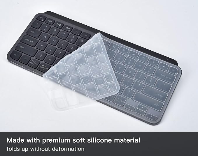 Keyboard Cover for Logitech MX Keys Mini Wireless Illuminated Keyboard, Logitech MX Keys Mini Silicone Keyboard Skin Protector, Clear