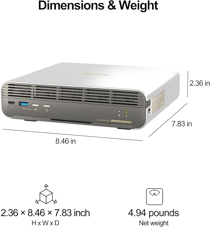 QNAP TBS-h574TX-i3-12G-US 5 Bay High-Performance E1.S All-Flash NASbook with Intel® Core™ Processor, Thunderbolt 4 and 10GbE (5G/2.5G/1G/100M/10M) Network Connectivity (Diskless)