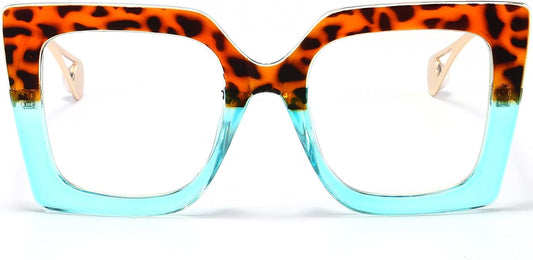 AIEYEZO Oversized Blue Light Glasses for Women, Anti Fatigue Prevent Headache Computer Eyeglasses