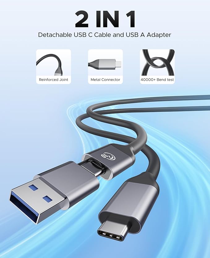 ORICO USB Hub 10Gbps with 2 USB A Ports+2 USB C Ports, USB 3.2 Gen 2 Hub with 3.28Ft USB-C-A/C Cable USB Splitter for iMac, MacBooks, Mac mini