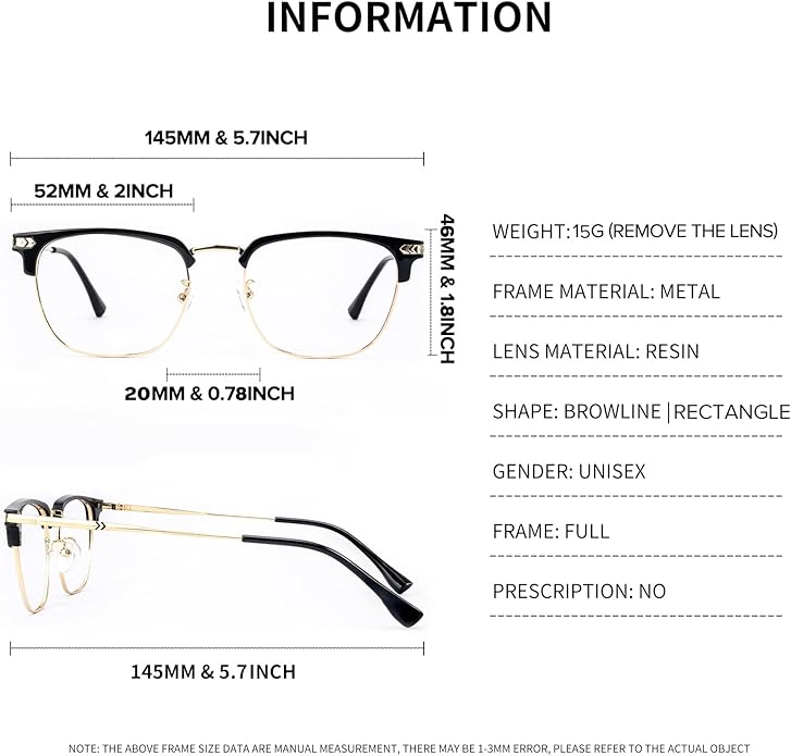 Blue Light Blocking Glasses for Men Anti-Fatigue Computer Monitor Gaming Glasses Prevent Headaches Glasses