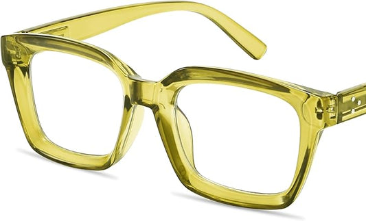 IBOANN Oversized Blue Light Glasses for Woman, Funky Fashion Glasses With Preppy Look, Reduce Screen Fatigue Computer Glasses