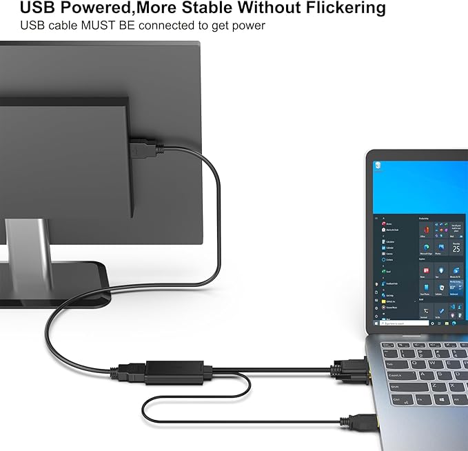 BENFEI VGA to HDMI Adapter, 1080P Converter with Audio from Computer/Laptop VGA Source to HDMI TV/Monitor