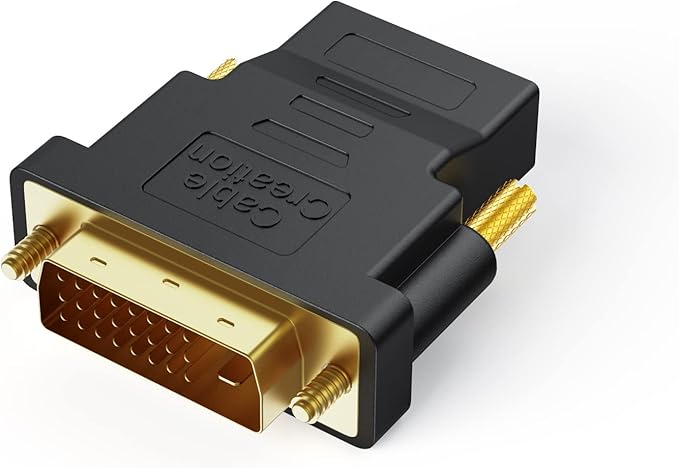 CableCreation DVI to HDMI Adapter, Bi-Directional DVI Male to HDMI Female Converter, Support 1080P, 3D for PS5,PS4,TV Box,Blu-ray,Projector,HDTV …