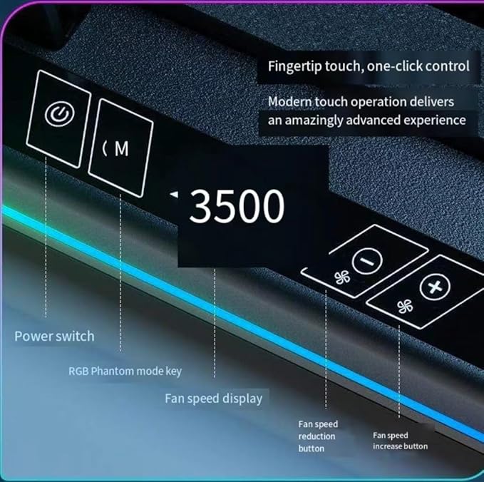 Cooling Pad for Asus Vivobook Pro 15 Q533 Q533MJ Gaming Laptop Cooler with Powerful Turbo Cooling Fan Can Fast Cooling CPU+GPU 40°C, Variable Speed,6 RGB Light, 3 USB-A