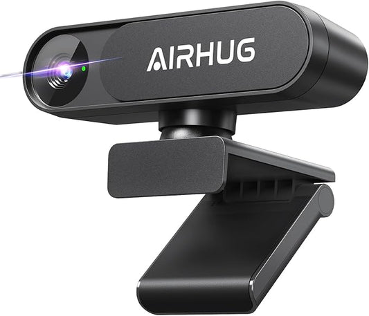 AIRHUG 4K UHD USB Webcam No Mic with Privacy Cover for Secure Meetings - 16MP Sony Sensor, PDAF Fast Focus, 63° Gold FOV, Auto Light Balance, Streaming Camera Without Audio for PC/Laptop/Desktop