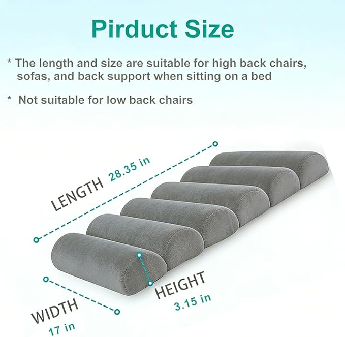 Lumbar Support Pillow for Office Chair,Computer/Desk Chair/Couch,Sitting on Bed,Back Support Adjustable for Chair,Patented 6-fold semicircular Back Cushion (Short Velvet Cover)