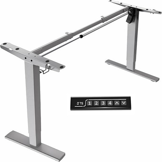 VIVO Electric Stand Up Desk Frame Workstation, Frame Only with 220 lbs Capacity, Brushless Motor Standing Height Adjustable Legs with Memory Controller, Gray, DESK-V100EGY