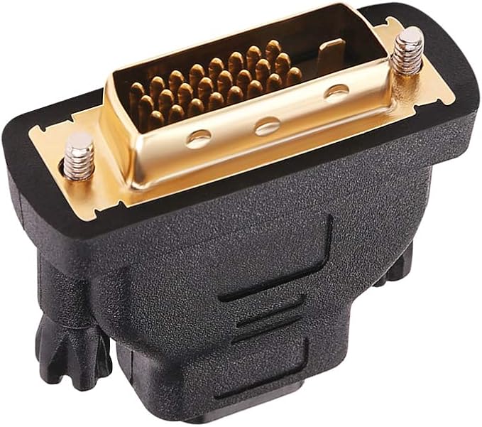 DTECH DVI to HDMI Adapter DVI Male to HDMI Female Bi-Directional DVI-D Port Converter 4K 1080P Gold Plated Connector
