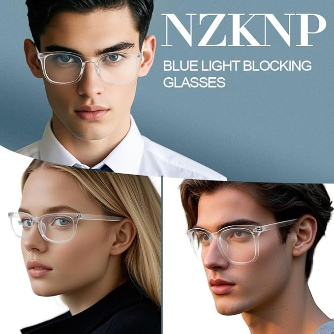 NZKNP Blue Light Glasses for Woman Men,Blue Light Blocking Glasses,Clear Glasses