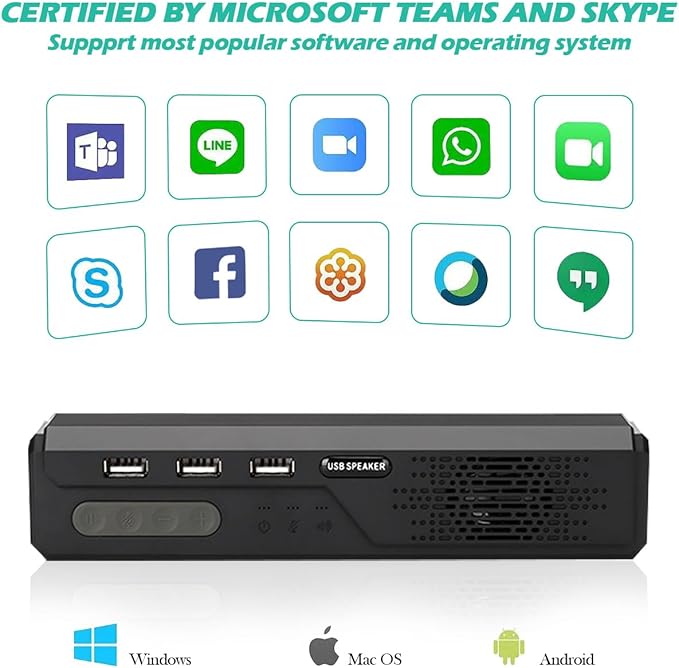 3 in 1 USB Computer Speaker with Microphone, PC Laptop Desktop Conference Speaker with Mic for Smart Home Office and Online Study，360 Degree Enhanced (4-Vintage Type-c)