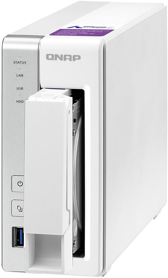 QNAP TS-131P-US Personal Cloud NAS with DLNA, Mobile apps and Airplay Support. ARM Cortex A15 1.7GHz Dual Core, 1GB RAM