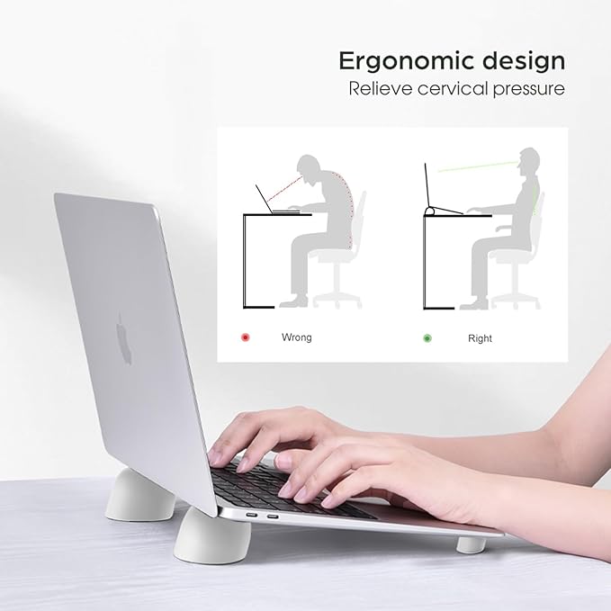 Laptop Risers for Desk, Mini Laptop Cooling Stand, Magnetic Pads Keyboard Riser, Ergonomic Laptops Feet, Compatible with MacBook Air Pro, with Dell, with HP, More 10-15.6” Laptops
