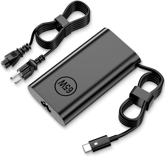 65W Watt USB Type C Laptop Charger Compatible with Dell Latitude 5420 5440 5520 5430 5450 5540 5550 7420 7440 7430 9250 XPS 12 13 9250 9350 9380 9370 9360 Chromebook 3100 Power Cord Adapter