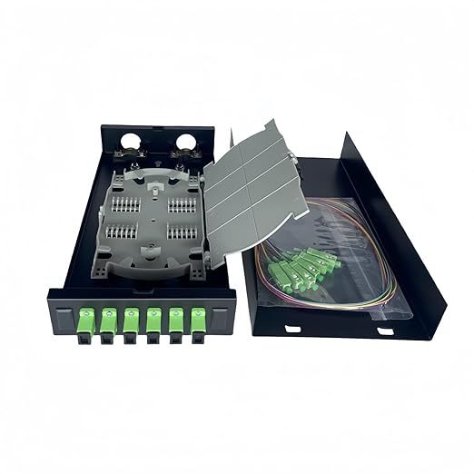 6 Port SC APC Singlemode Fiber Distribution Box Metal Enclosure with Pigtails for FTTx