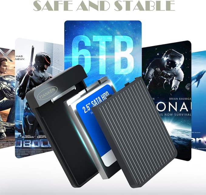 1TB Ultra Slim Portable External Hard Disk Drive 2.5'' USB 3.0 HDD Storage for Mac, PC, Laptop, PS4, Xbox one