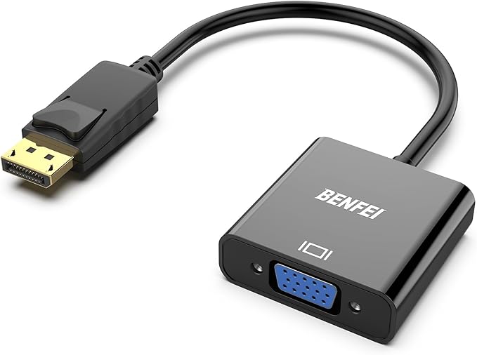 BENFEI DisplayPort to VGA,Gold-Plated Uni-directional DP Computer to VGA Screen Adapter 1080P (Male to Female) Compatible for Lenovo, Dell, HP, ASUS