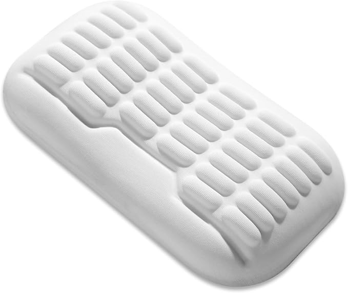 UnivoColors Ergonomic Mouse Wrist Rest,Latest 3.0 Wave Curve Design,High-Resilience Memory Foam Non-Slip Base,Reduces Wrist Fatigue,Ideal for Office Gaming & Long Hours of Use(Ivory)
