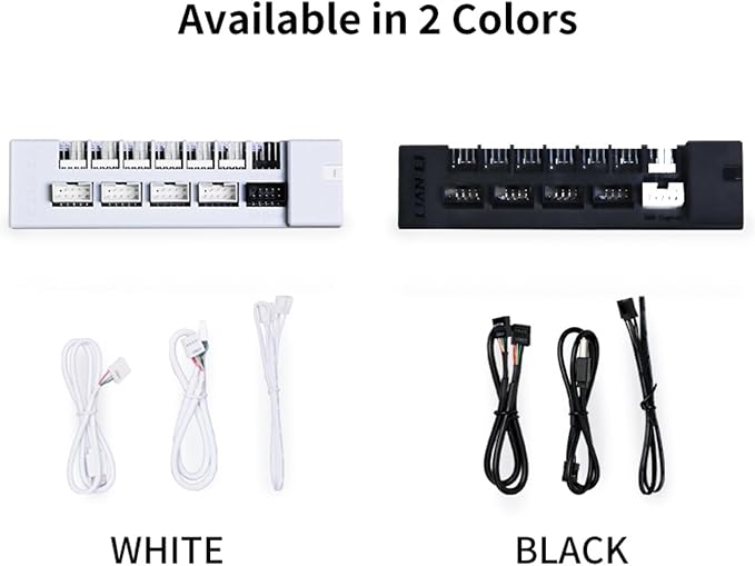 Lian Li Universal USB & PWM Fan Hub, Fan Controller with 4 USB Headers - 6 Fan Ports - Magnetic Mounting - 5V/4PIN - PSU/Motherboard Universal Case Compatibility - Black (EG-HUB01B)