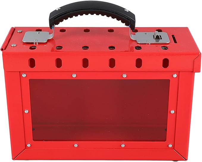 Group Lock Box, Portable Transparent Window Safety Lockout Tagout Box for Office Shopping Mall Home Company