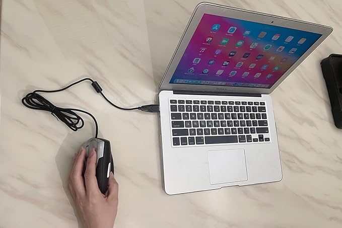 Wired Left Handed Ergonomic Mouse, Reduce Wrist Strain Handshake Optical Vertical Mouse, Compatible with Laptop, Desktop, Windows, Mac