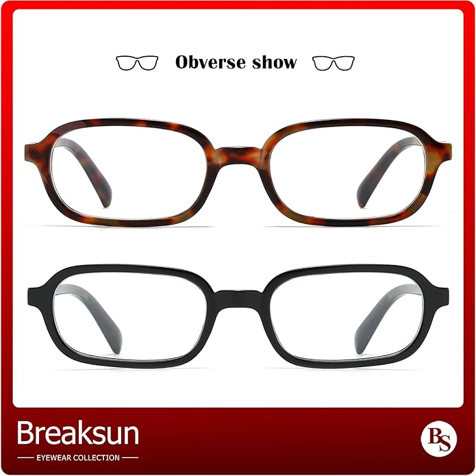 Retro Rectangle Glasses for Women Men Small Square Blue Light Blocking Glasses Vintage Eyeglasses