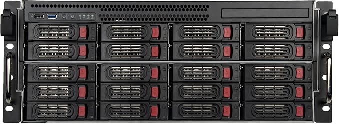 Silverstone Technology RM43-320-RS 4U 20-Bay 2.5" / 3.5" HDD/SSD rackmount Storage Server Chassis with Mini-SAS HD SFF-8643 12 Gb/s Interface, SST-RM43-320-RS