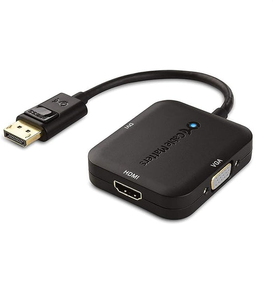 Cable Matters DisplayPort to HDMI Adapter with VGA and DVI 3-in-1 Adapter - Supporting 4K Resolution via HDMI
