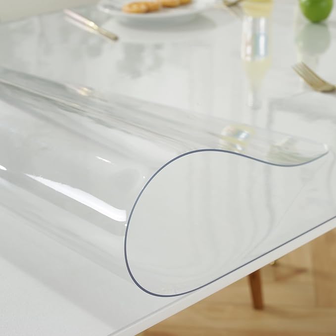 LovePads Clear Desk Mat 16 x 36 Inch, 1.5mm Thick Clear Table Protector, Waterproof Plastic Table Cover Protector, PVC Desk Protector Mat, Vinyl Desk Cover for Desktop & Coffee Table