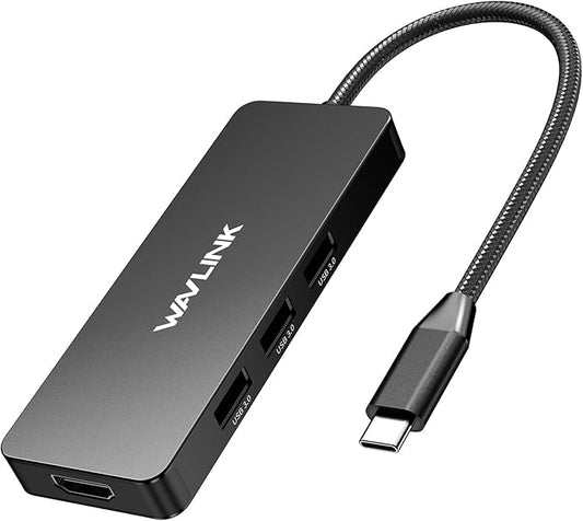 WAVLINK USB C Docking Station Dual Monitor, 4K HDMI, 100W PD, 3X USB3.1, SD/TF Card Reader, USB C Hub Dongle for MacBook Pro/Air, iPad Pro, Surface, XPS, Thunderbolt 3/4 Laptops, Black
