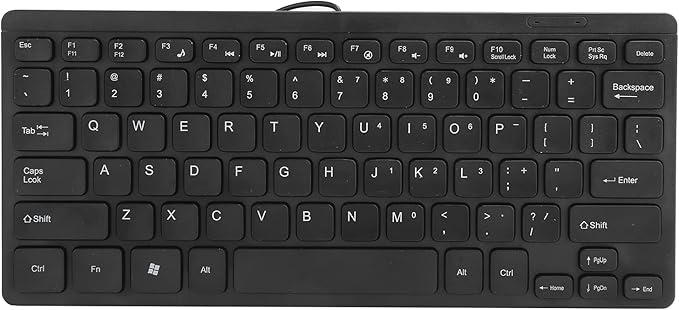 Mini Keyboard, USB Wired Multimedia Kaypad Compact Ergonomic Keyboard with 1.1M Cable, Strong Durability, Portable Laptop Accessories K1000