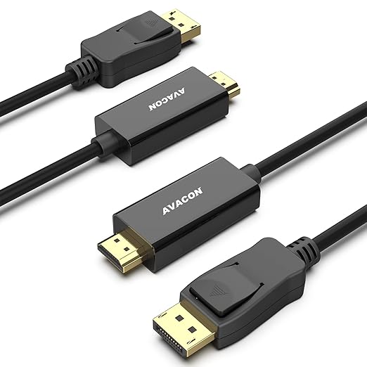 4K DisplayPort to HDMI 6 Feet Cable 2 Pack, Uni-Directional DP 1.2 Computer to HDMI 1.4 Screen Cable Compatible with HP, ThinkPad, AMD, NVIDIA, Desktop