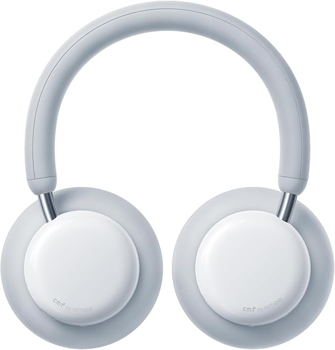 CMF by Nothing Headphone Pro Active Noise Canceling Wireless Headphones Bluetooth 5.4 Over The Ear Headset, 50H ANC Playtime, Bass&Treble Slider, Custom EQ&Spatial Audio, Hi-Res LDAC, Light Grey