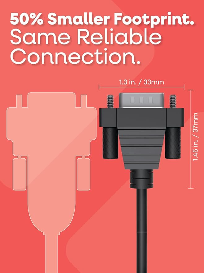 Gearmo® Ultra Compact 8 Inch USB to Serial Cable - Windows/Mac/Linux, 64-bit Compatible RS232 DB9 Adapter with FTDI Chipset